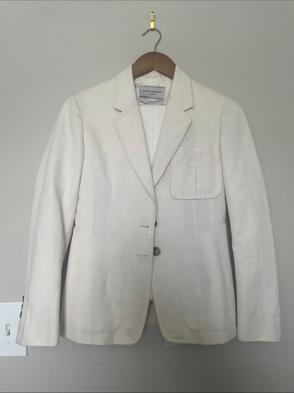 Yves Saint Laurent Off-White cotton linen suit